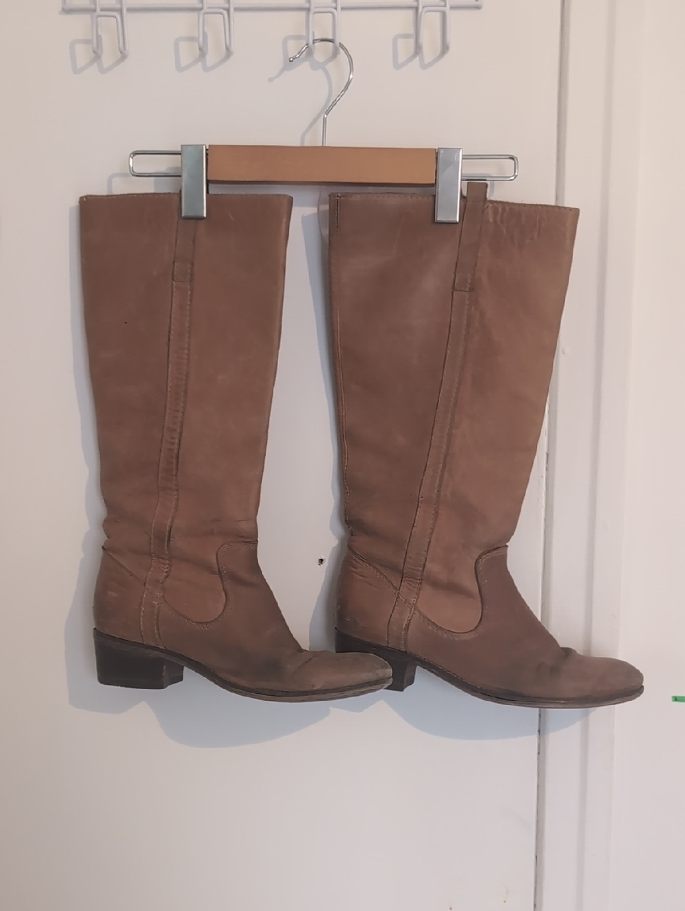 Classic Women's Tall Leather Riding Boots - Taupe
